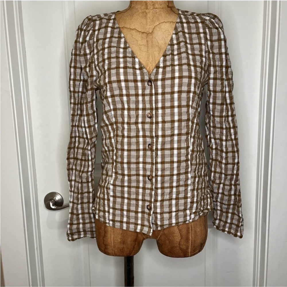 Madewell Plaid Button Up Top